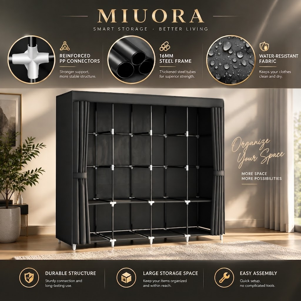 MIUORA® Premium Closet Organizer System | Modular Wardrobe Storage Solution
