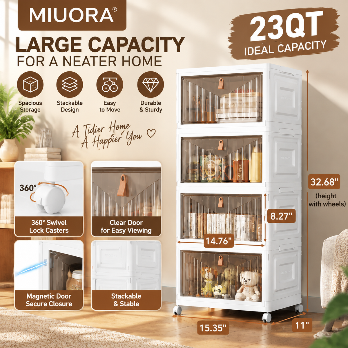 MIUORA® Modern Storage Organizer | Space-Saving Modular Cabinet For Home Organization