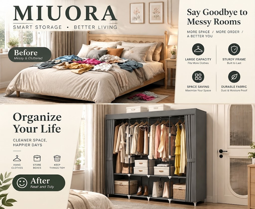 MIUORA® Premium Closet Organizer System | Modular Wardrobe Storage Solution