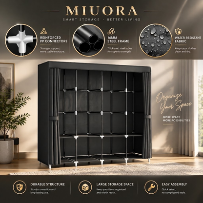 MIUORA® Premium Closet Organizer System | Modular Wardrobe Storage Solution