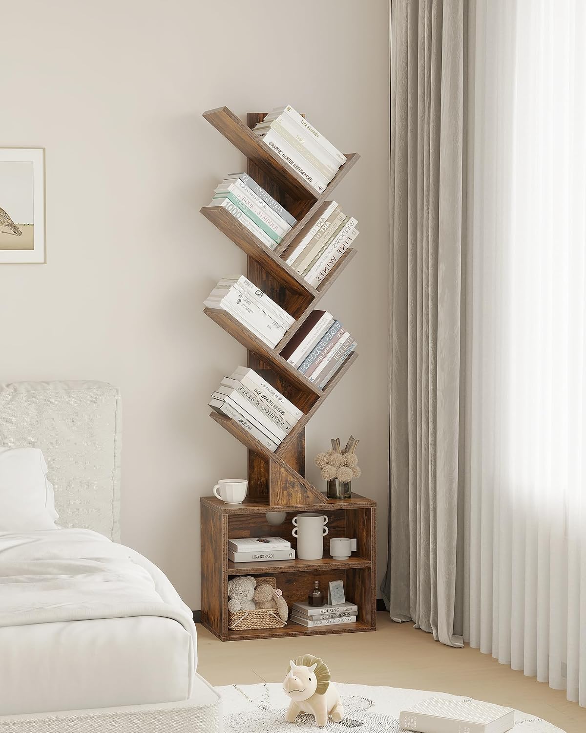 MIUORA® Multifunctional Tree Bookcase | Decorative Storage Shelf For Small Spaces