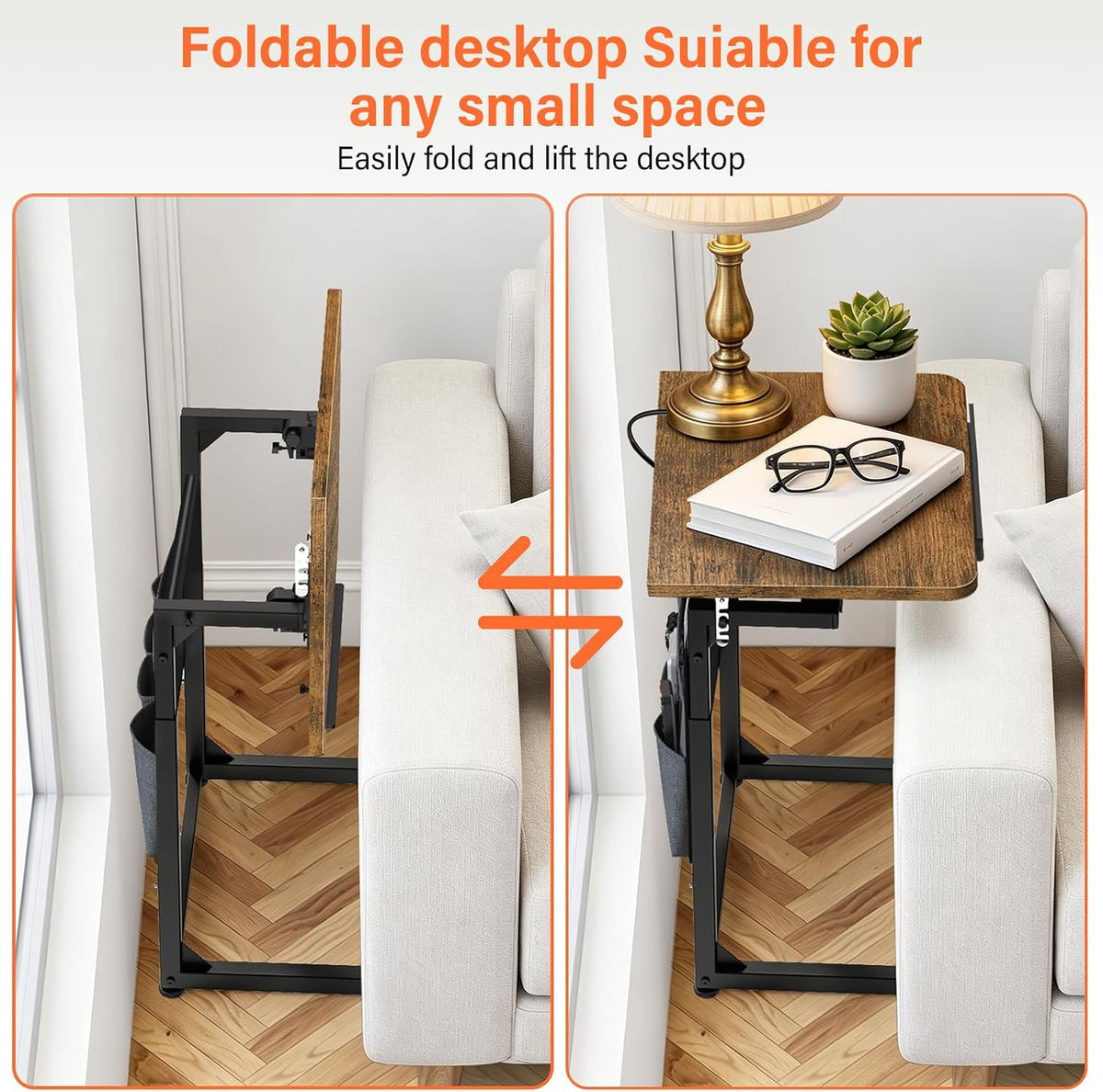 MIUORA® Multifunctional Folding Side Table | Adjustable Laptop Desk For Sofa & Bed