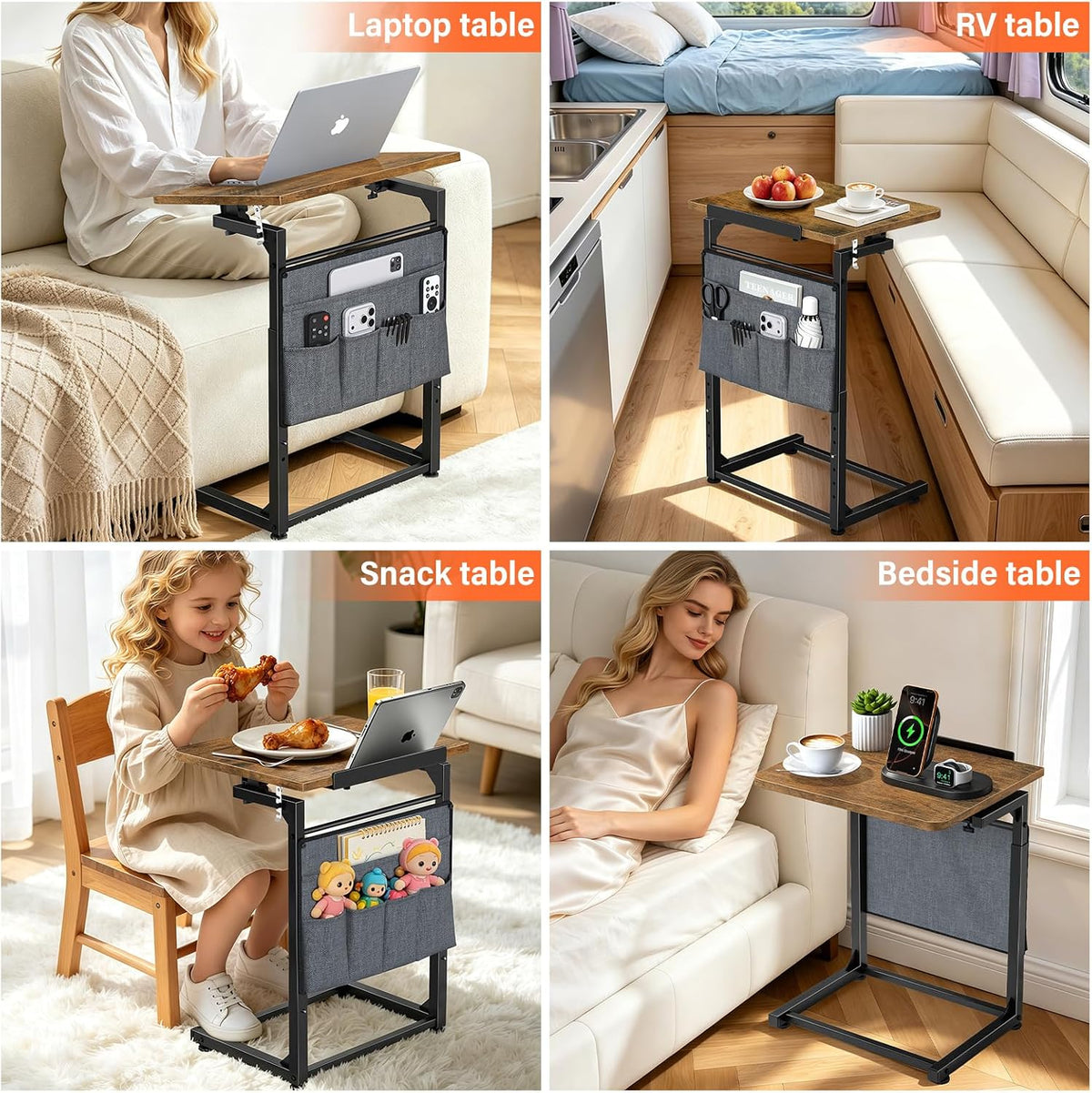 MIUORA® Multifunctional Folding Side Table | Adjustable Laptop Desk For Sofa & Bed