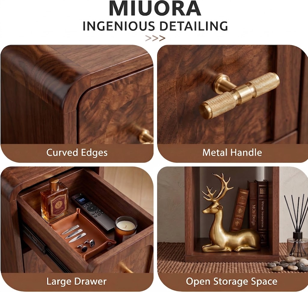 MIUORA® Multi-Functional Side Table | Modern Nightstand With Storage Drawer