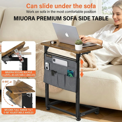 MIUORA® Multifunctional Folding Side Table | Adjustable Laptop Desk For Sofa & Bed