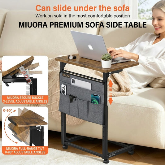 MIUORA® Multifunctional Folding Side Table | Adjustable Laptop Desk For Sofa & Bed